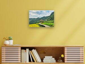 Cabinet For Tv Interior Wall Mockup,yellow Wall.