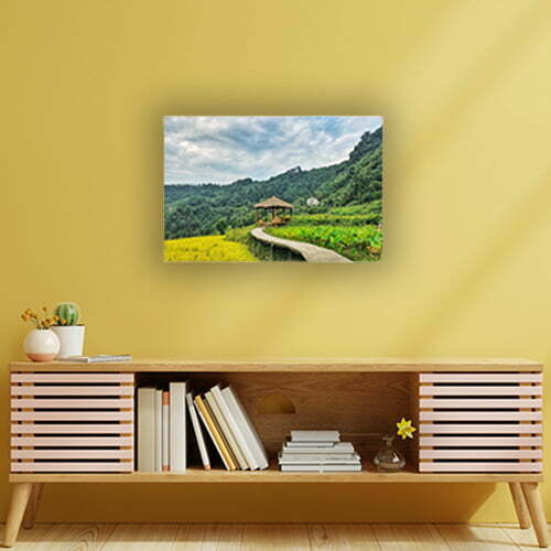 Cabinet For Tv Interior Wall Mockup,yellow Wall.