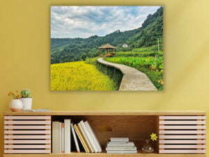 Cabinet For Tv Interior Wall Mockup,yellow Wall.