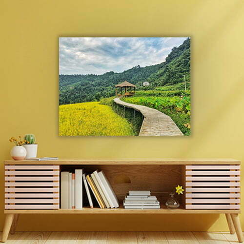 Cabinet For Tv Interior Wall Mockup,yellow Wall.